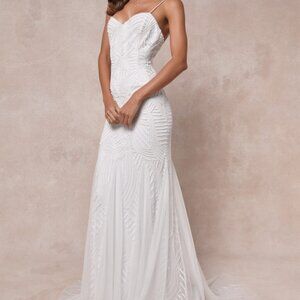 Lulus Radiant Presence White Sequin Sleeveless Backless Maxi Dress - Size S